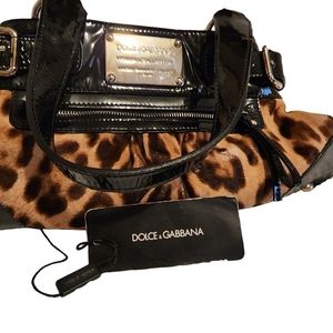 𝅺DOLCE & Gabbana Shoulder Leopard Handbag Classy Dress Date Night Ponyhair